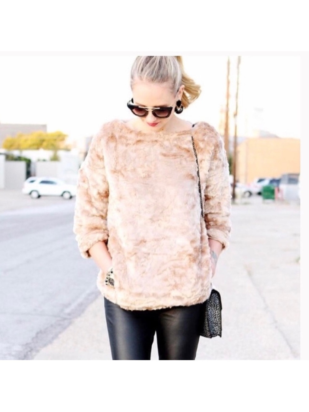 NEW! Blogger’s Favorite Zara Faux Fur Jacket - Zipper Back. Small.
